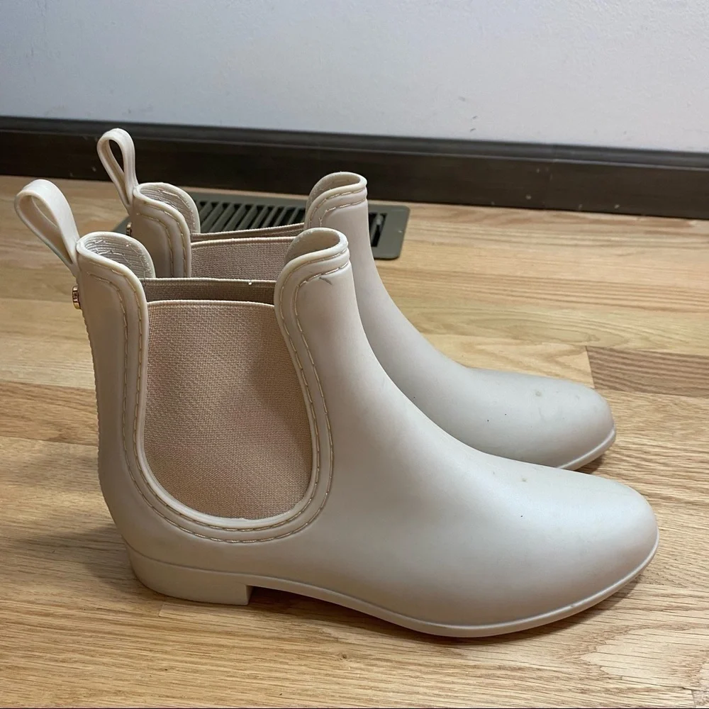 Catherine Malandrino Off White Ankle Rain Boots Sz 9 Women’s